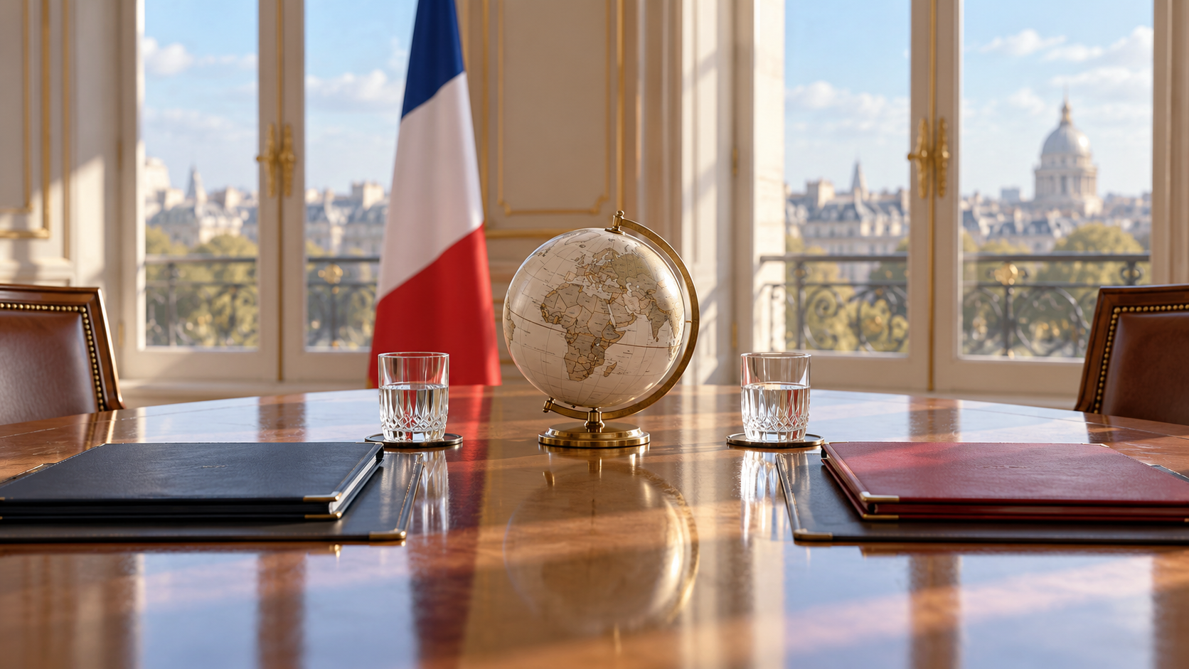 Table de réunion fictive — illustration générée par IA