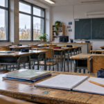 Salle de classe vide — illustration générée par IA