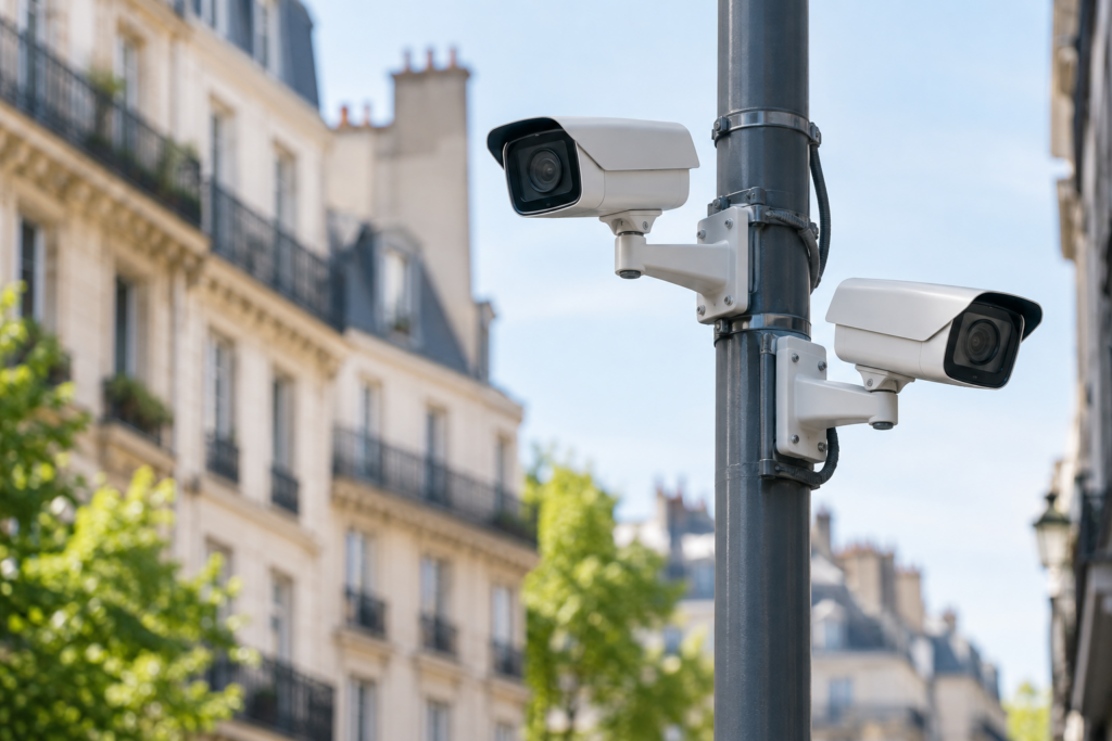 Caméras de vidéosurveillance — illustration générée par IA
