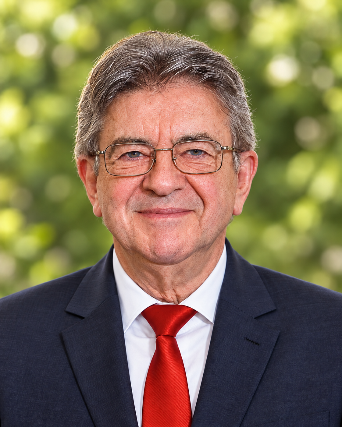 Jean-Luc Mélenchon — portrait retouché par IA